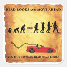 Smart Caveman: Read Books Move Ahead Stickers