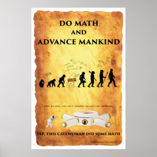 Smart Cavewoman: Do Math and Advance Mankind Post Poster
