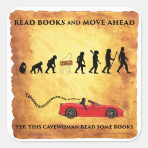 Smart Cavewoman: Read Books and Move Ahead Sticker
