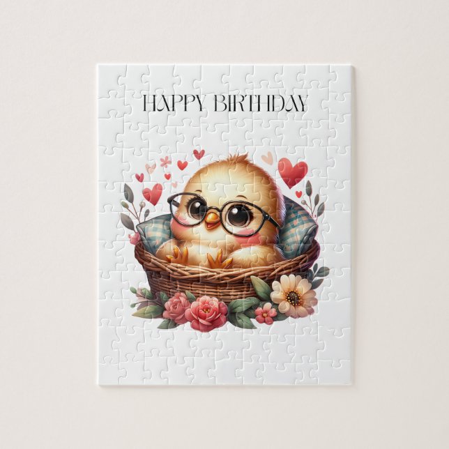 Smart Chick Birthday Jigsaw Puzzle (Vertical)