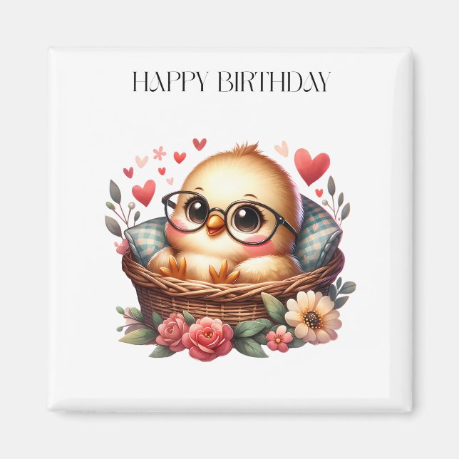 Smart Chick Birthday Magnet (Front)
