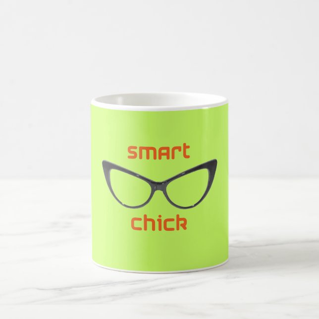 Smart Chick Geek Eyeglasses Coffee Mug (Center)