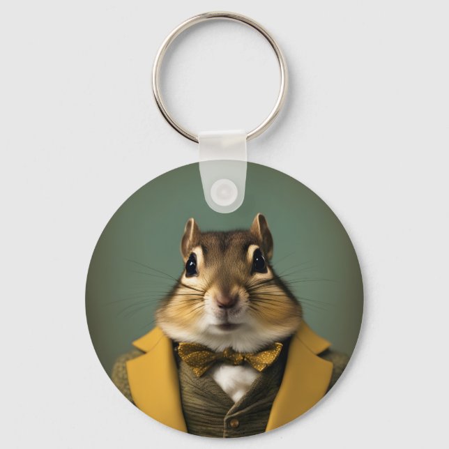 Smart Chipmunk Key Ring (Front)