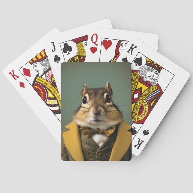 Smart Chipmunk Playing Cards (Back)