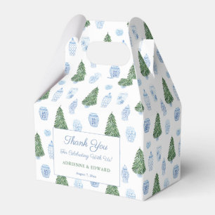 Smart Christmas Tree Blue White Ornaments Wedding Favour Box