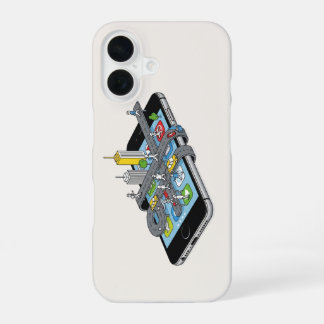 Smart City on a Smartphone Iphone 16 Case