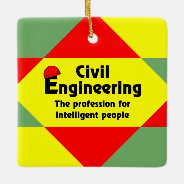 Smart Civil Engineer Block Ceramic Ornament (Front)