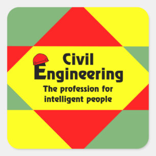 Smart Civil Engineer Block Square Sticker