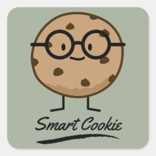 Smart Cookie Chocolate Chip Cookies Glasses Square Sticker