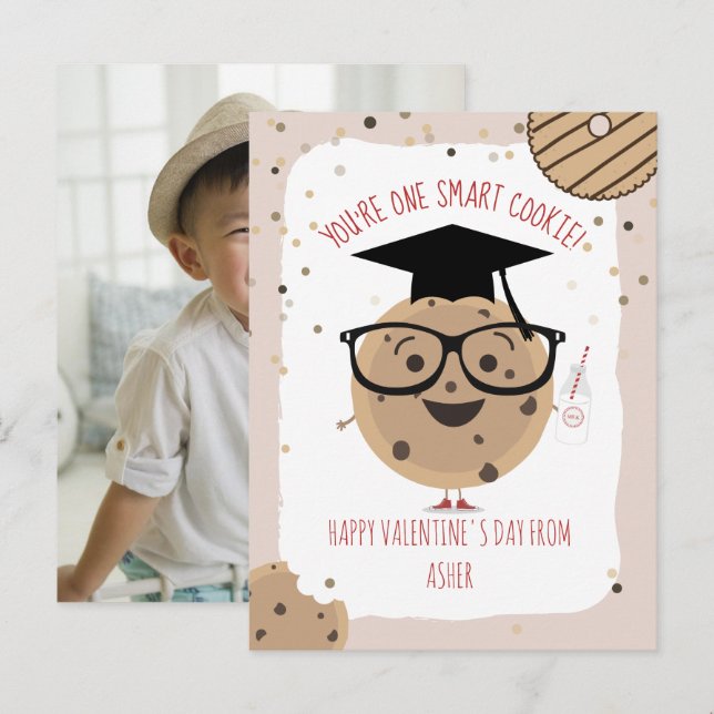 Smart Cookie Classroom Valentine Photo Postcard (Front/Back)