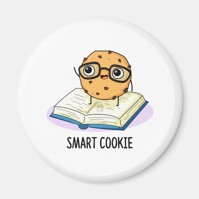 Smart Cookie Funny Chocolate Chip Cookie Pun Magnet (Front)