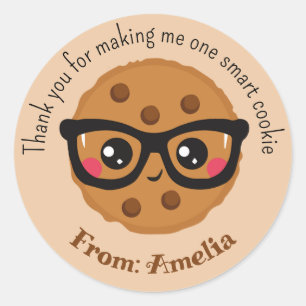 Smart Cookie Personalized Teacher Gifts Classic Round Sticker