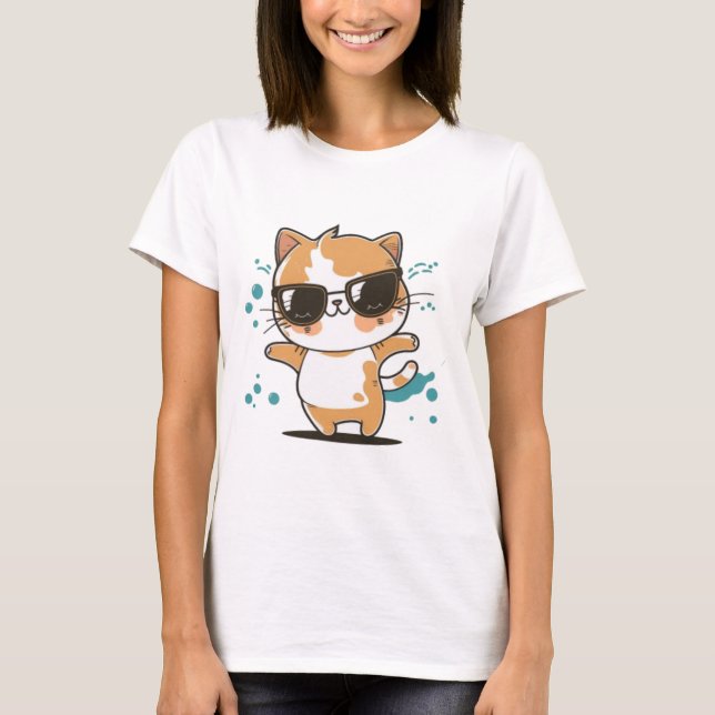 Smart Cute Cat T-Shirt (Front)