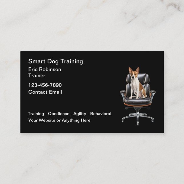 Smart Dog Training Class Business Cards  (Front)