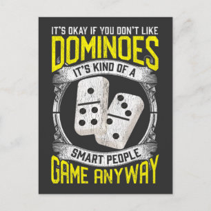 Smart Domino Player Quote Board Game Gambler Postcard