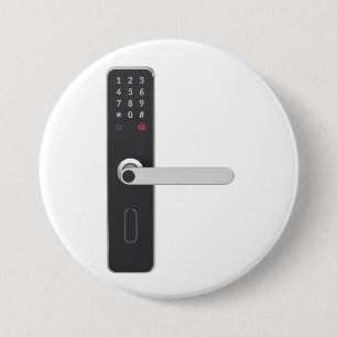 Smart door lock with integrated keypad and fingerp 7.5 cm round badge