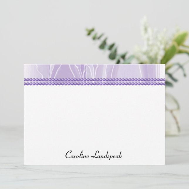 Smart & Elegant Silk & Purple Pearls with name Card (Standing Front)