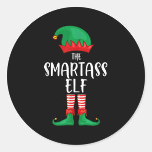Smart Elf Christmas Party Matching Family Group Pa Classic Round Sticker