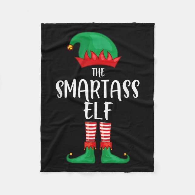 Smart Elf Christmas Party Matching Family Group Pa Fleece Blanket (Front)