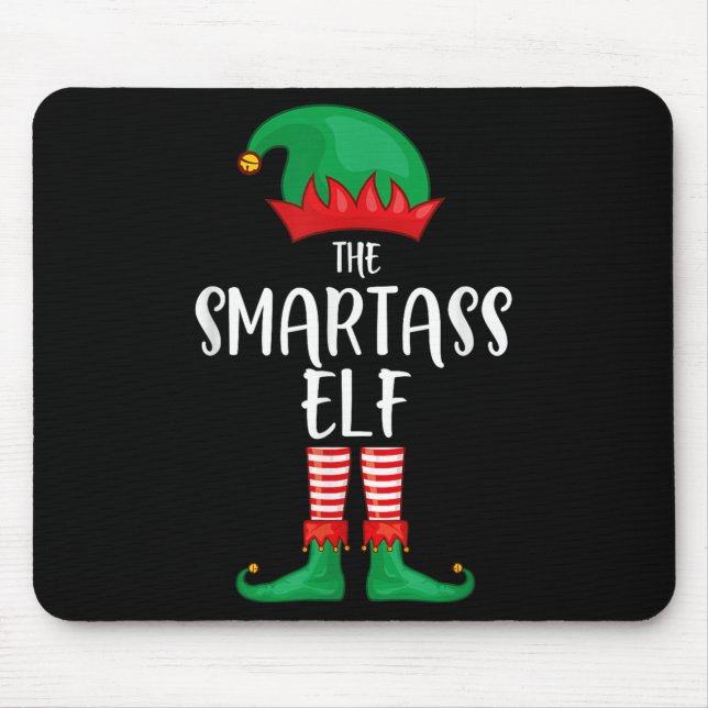 Smart Elf Christmas Party Matching Family Group Pa Mouse Mat (Front)