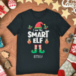 Smart elf family matching christmas name T-Shirt<br><div class="desc">Get into the holiday spirit with this humourous Smart elf t-shirt which is part of a matching family elf outfit collection containing gifts for any member of the family. Perfect for any Christmas family reunion, this t-shirt features a cute elf hat and fun legs, with the caption "I am the...</div>