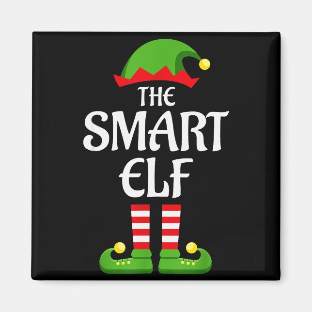 Smart Elf Family Matching Group Christmas  Magnet (Front)