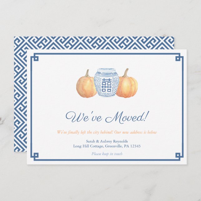 Smart Fall Pumpkin Change of Address Announcement (Front/Back)