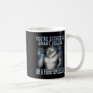 Smart Fella Alpha Wolf Meme Funny Werewolf Cursed  Coffee Mug