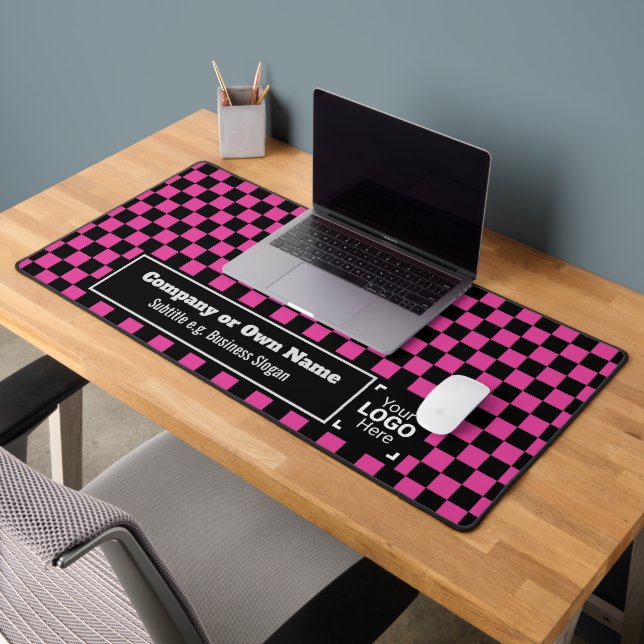 Smart Fuchsia Check: Professional Business Branded Desk Mat (Office 2)