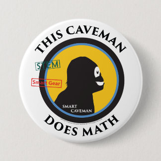 Smart Gear Math Caveman STEM 7.5 Cm Round Badge