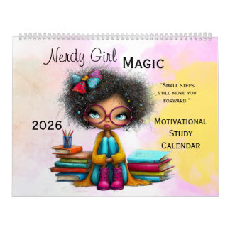 Smart Girl Motivational Study Wall Calendar 2026