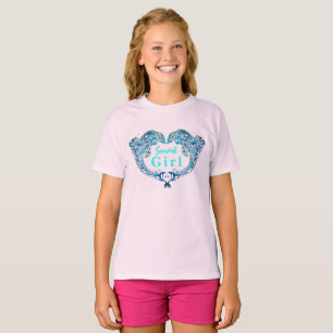 Smart Girl Turquoise Dolphins Heart T-Shirt