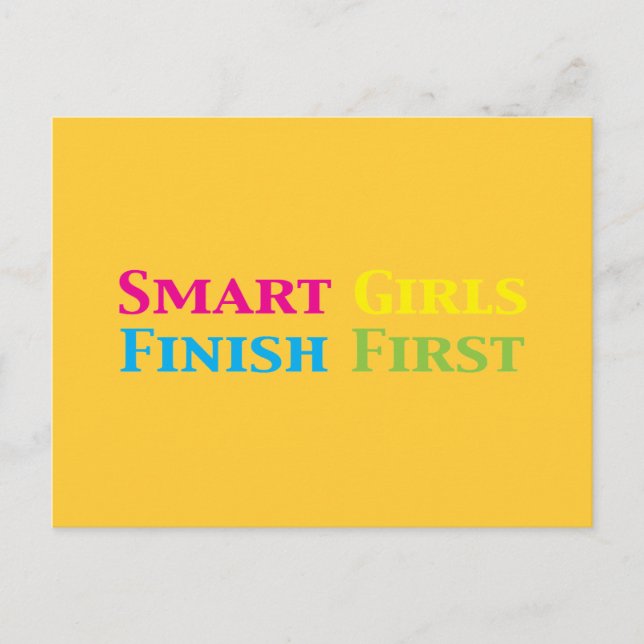 Smart Girls Finish First Gifts Postcard (Front)