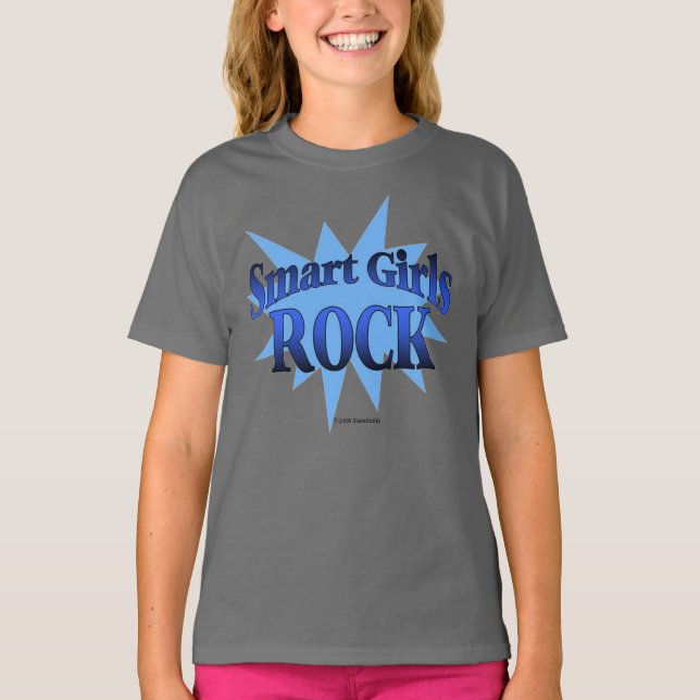 Smart girls Rock - blue shirt (Front)