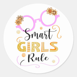 Smart Girls Rule Classic Round Sticker