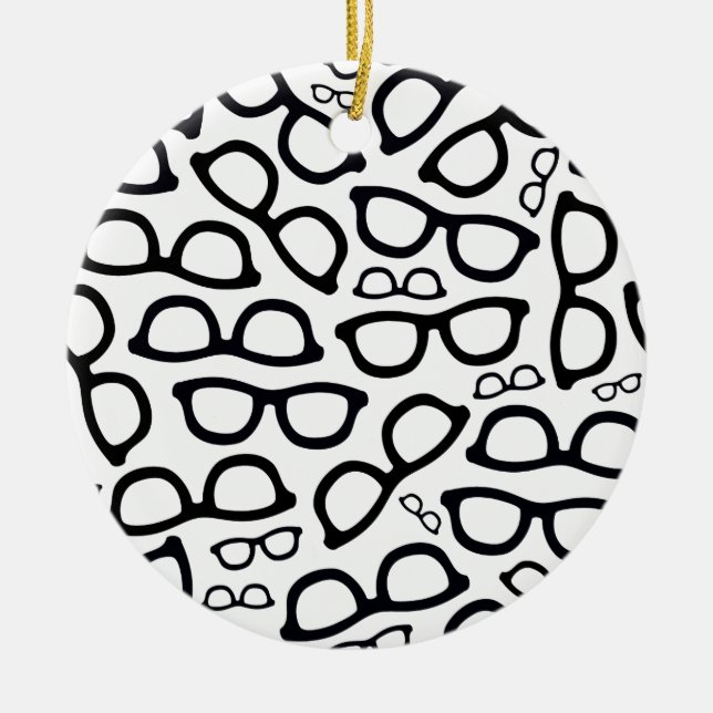 Smart Glasses Pattern Ceramic Tree Decoration (Front)
