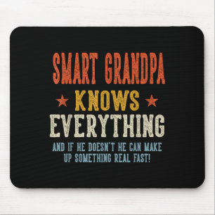 Smart grandpa knows everything father's day retro mouse mat