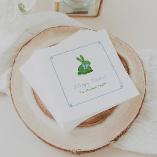 Smart Green And Blue Easter Rabbit Brunch Party Napkin