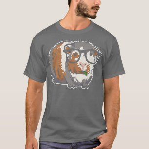 Smart Guinea Pig With Glasses Nerd Guinea Pig T-Shirt