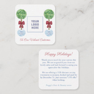 Smart Happy Holidays Customer Thank You With Logo Card