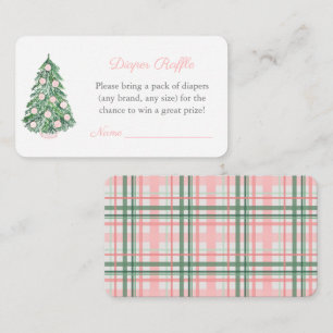 Smart Holidays Baby Shower For Girl Diaper Raffle Enclosure Card
