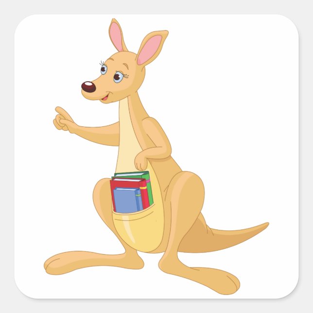 Smart Kangaroo Square Sticker (Front)
