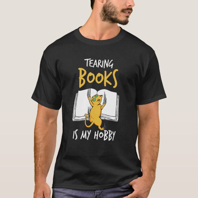 Smart Kitty Cat Owner Clever Feline Book Fun Pet H T-Shirt (Front)