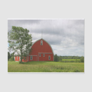 Smart Large Red Barn in a Grass Field Tissue Paper