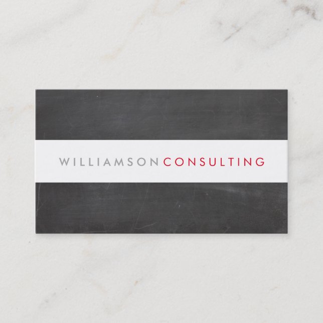 SMART MASCULINE modern type layout chalkboard Business Card (Front)