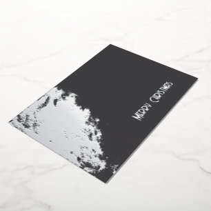 Smart Monochrome Gritty Brighty Christmas Light  Foil Holiday Card