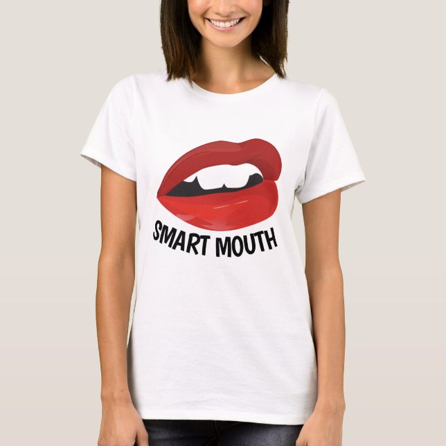 SMART MOUTH Ladies Funny T-shirts (Front)