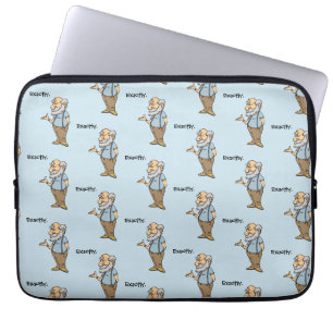 Smart Old Man Cartoon, Funny Elderly Wisdom Laptop Sleeve