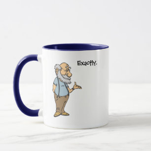 Smart Old Man Cartoon, Funny Elderly Wisdom Mug