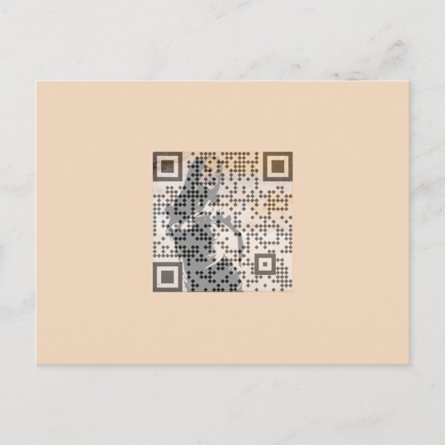 Smart Orange Shades Monochrome Indie Song Qr Code Postcard (Front)